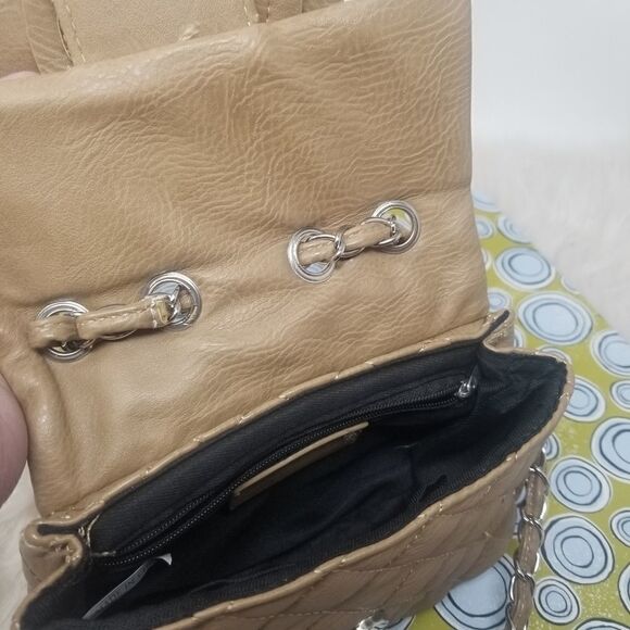 Faux Leather Dark Tan Rose Crossbody Bag - Picture 10 of 13